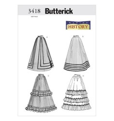 3418 HISTORIC FLARE FLOOR RUFFLE SKIRT PATTERN 6-10, 12-16